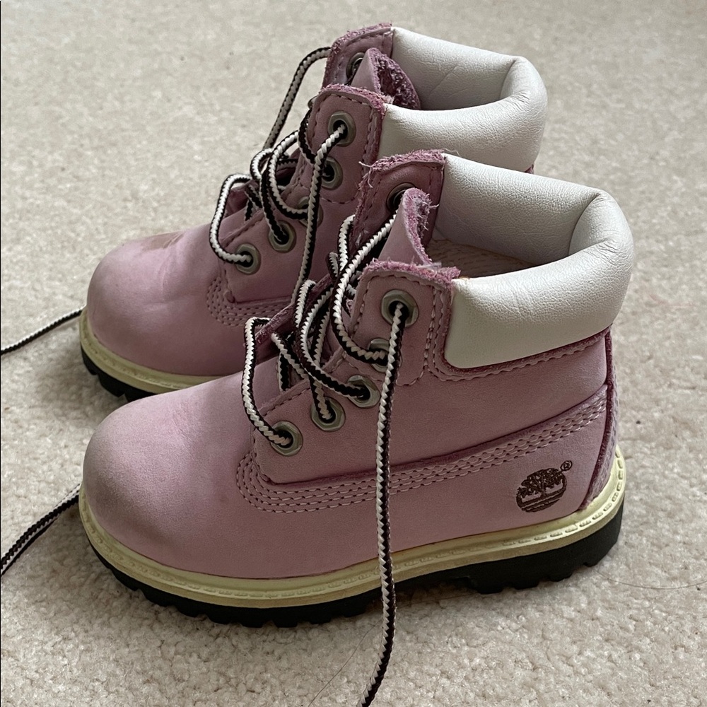 Kids Timberland Pinkish Lavender Lace-Up Ankle Boots